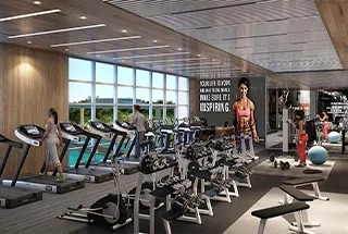 Fully equipped gymnasium at Ace Sector 150, Noida