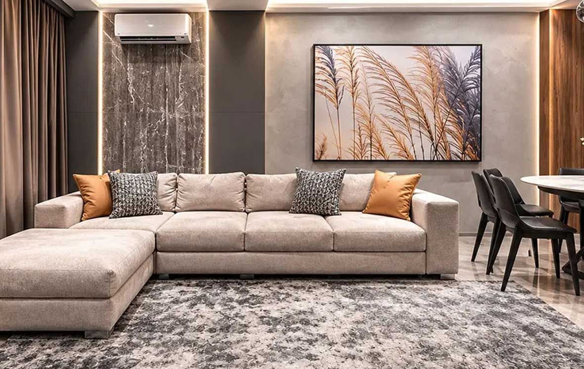 Living and dining area of a 3 BHK residence at Ace Sector 150, Noida