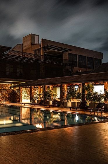 Grand clubhouse at dusk, Ace Sector 150 Noida