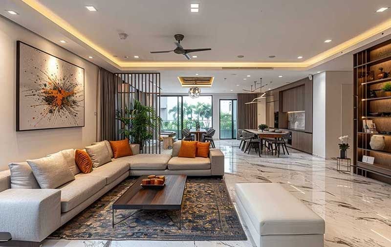 Corner living room of a 4 BHK at Ace Sector 150, Noida