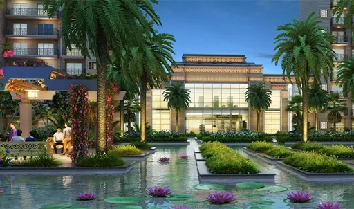 Water body and arrival court at Ace Sector 150, Noida